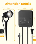 Low Voltage Landscape Lighting Kit Plug And Play With Dusk To Dawn Transformer dimensions and design in 4 Pack 33 Foot Wire