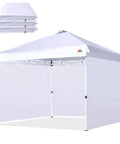 SunWalls Sidewalls For 10x10 Canopy Frame, 3 Pack White, Durable 300D Polyester, assembled on a straight-leg pop up canopy