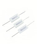 Three ceramic resistors from 60 Piece Cement Resistor Kit 5W Ceramic Power Resistors 0.01 Ohm To 100 Ohm With 5 Percent Tolerance