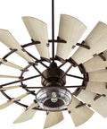 Restoration LED Ceiling Fan Light Kit For 1975-86 Windmill Collection showing bronze blades and central LED light.