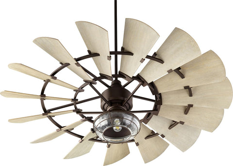 Restoration LED Ceiling Fan Light Kit For 1975-86 Windmill Collection showing bronze blades and central LED light.