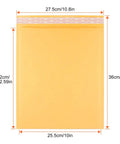 10x12.5 Inch Bubble Mailers 25 Pack Large Padded Envelopes Self Sealing Shipping Envelopes With Quick Seal, dimensions labeled