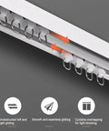 Premium Aluminum Ceiling Mount Curtain Rail With Double Groove Blackout Track showing smooth left-right sliders