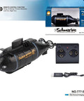 Box and components of 6-Channel Mini Remote-Control Analog Submarine With Waterproof Shell And Out-Of-Water Power Off Function Dual-Motor Propulsion For Total 6-Direction Maneuverability And Realistic Dive Surface Play Poolside Fun Or Bath Time