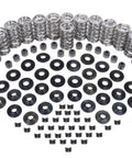 Real Deal Stage One Camshaft Package for Chevy GM V8 Engines with dual valve springs and steel keepers shown in layout.