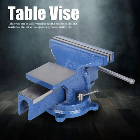 Fabater 8-Inch Cast Iron Table Vise With Heavy Duty Anvil Base, 200mm Jaw Width for secure grip on materials.