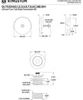 Technical diagram of Lift And Turn Tub Drain Kit In Brushed Brass With No-Fuss Universal Fit For 1-1/2 And 1-3/8 Inch Drains