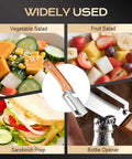 Two Pack 2 In 1 Veggie Peeler And Bottle Opener With Stainless Steel Blade And Wooden Handle Handy Kitchen Tool for multiple uses