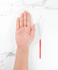 5 Pack Needle Threaders For Hand Sewing And Machine Threading Plastic Threader Tools and hand size comparison