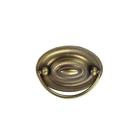 Oval Dresser Pulls Set, Two And A Quarter Inch Center To Center, Antique English Finish, Vintage Style Cabinet Hardware Detail View
