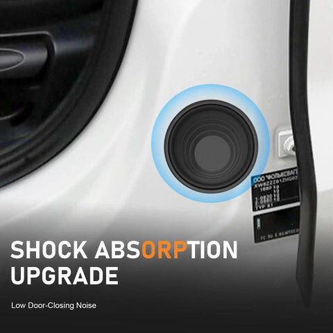 Close-up of Heavy Duty Silicone Car Door Bumper Pads 4 Pack Silent Close Drop Seal protecting car door, reducing slam noise.