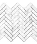 Peel And Stick Herringbone Kitchen Backsplash Tiles Self Adhesive Aluminum Composite PVC Marble White With Light Grey Veining