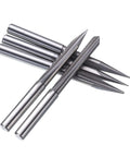 Five HARFINGTON carbide CNC V-bit engraving tools with 1/8 in shanks and 0.1 mm tips for wood, plywood, acrylic