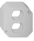 Four Pack 4 Inch Round Electrical Box Covers For Octagon And Round Junction Boxes, Steel Wall Plate Replacement For Single Duplex Outlet