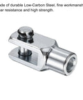 Air Cylinder Rod Clevis End 3 Pack 62mm Length M12x1.25 Female Thread Y Connector Silver, Low-Carbon Steel