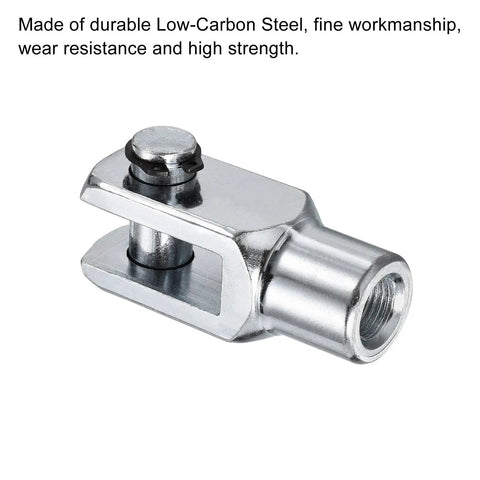 Air Cylinder Rod Clevis End 3 Pack 62mm Length M12x1.25 Female Thread Y Connector Silver, Low-Carbon Steel