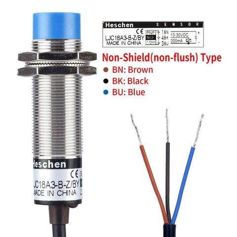 Pro Grade M18 Capacitive Proximity Sensor Switch Non Shield Type LJC18A3 B Z BY 10mm Sensing Distance 10 to 30 VDC 200 mA PNP