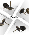 100 Pcs Antique Brass Upholstery Tacks 3/4 Inch Furniture Nails showing thickened nail caps and firm design for decor projects.