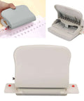 Heavy Duty Metal Hole Punch For Home Office Desk, 10 Hole Punch That Punches Up To 10 Sheets, handheld desktop paper punch in white