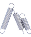 Built Tough 10 Pack Of Premium 304 Stainless Steel Tension Springs With Open Hooks For Shock Absorption And Quick Gear Repairs 4Mm Outer Diameter 120Mm Long, showing three stainless steel springs.