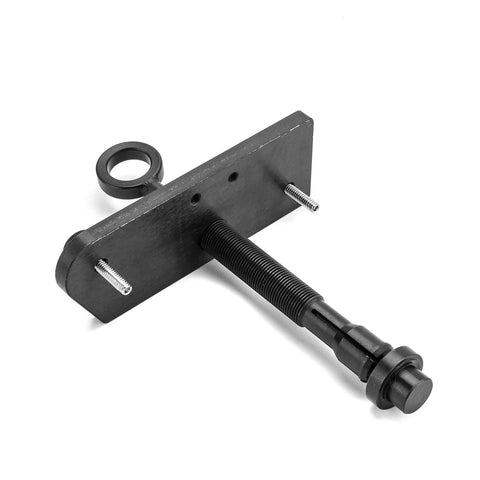 Wsays cam bearing installer/puller for Harley Evolution single cam; black metal plate with threaded shaft and ring.
