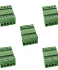 Pack of 5 green 5-Pin 300V 8A KF2EDGK Pluggable Screw Terminal Block Connectors, 3.5mm Pitch for 28-16 AWG.
