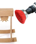 3 Inch Nylon Cup Brush Set for Drill, Assorted Abrasive Cup Brushes With One Quarter Inch Shank attached to drill
