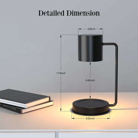 Black Desk Lamp With 10W Wireless Charger And USB Port, LCD Calendar Date Temperature Display, Extra Night Light For Late-Night Study Sessions, Home Office Setup, Dorm Room Cozy Lighting dimensions