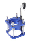 Precision Adjustable Router Table With 0 To 54mm Lift System And Sturdy Aluminum Base, blue router insert clamp for woodworking.