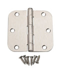 4 Inch Door Hinge With Five Eighths Radius Corner Satin Nickel Steel Hardware For Interior Doors Built Tough Smooth Swing Rust Resistant Finish Easy Install And Long Lasting Performance with screws