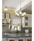 Alexa Collection Two-Light 12-1/4 Inch Semi-Flush Ceiling Light in kitchen, brushed nickel finish, modern design
