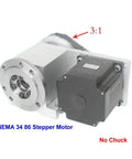 NEMA 34 stepper motor with 3:1 gear ratio for Heavy Duty 4th Axis Rotary Indexing Head with no chuck attached.
