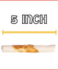 American Beefhide 5 Inch Chip Rolls Dog Chew Treats With Real Beef Meat Wrap, 5-inch chew with beef wrap visible
