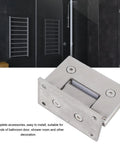 Tough Double Open Shower Door Hinge Stainless Steel Brushed Finish for easy installation with glass in bathroom settings.