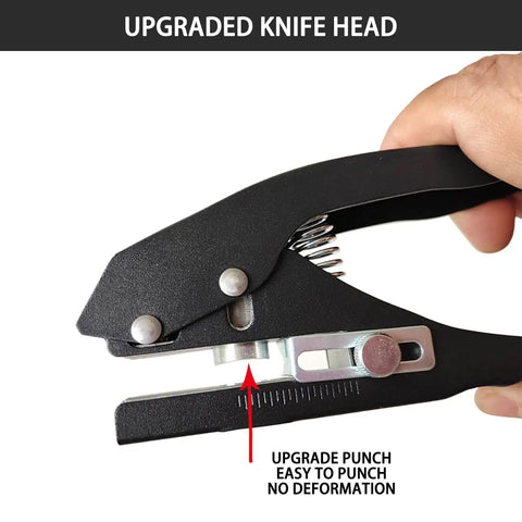 Heavy Duty 15mm Single Hole Punch Handheld For Tags Cards And Plastic Portable Black with upgraded knife head