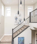 Glass Pendant Light Fixtures Set For Dining Room And Kitchen Island Dope Modern Hanging Cluster Chandelier With 3 Lights Adjustable Height Linear Barn Ceiling Light in elegant foyer