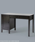 Desk with clear topcoat shown over black basecoat using Painter's Touch Latex Paint Gloss Clear Quart Quick Dry Low Odor Water Based Finish