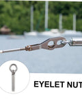 Stainless Steel Eyebolts And Ring Bolts Lifting Eyes Kit Five Piece Assorted Set For Home Garden Projects Built To Last Tough As Nails Rustproof Fasteners For Motors Cabinets Rigs And Outdoor Use, eylet nut on rigging cable