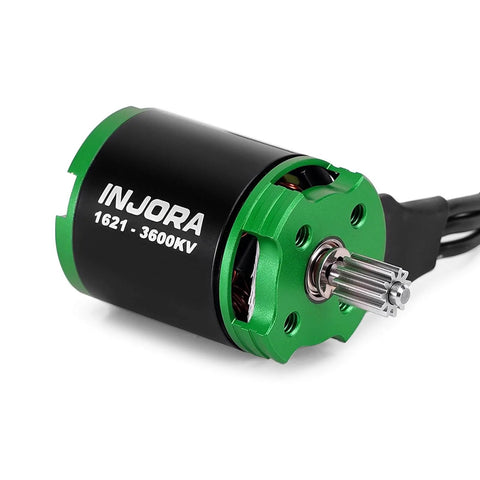 MBL32-NANO Brushless ESC And Green Viper 1621 3600KV Motor Bundle For 1/30 Axial SCX30 RC Cars Pre-Configured ESC Ready To Run No Programming Required High-Performance Brushless Power For Off-Road Crawlers with green and black motor, close-up view