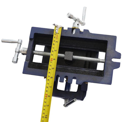 Ironclad 5 Inch Cross Slide Vise For Drill Press And Milling Machines Ultra Heavy Duty Xy Two Way Bench Clamp with measurement tape for size