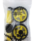 Two Sets Plastic Tire Wheel With Gear Motor Dual Shaft For Smart Car Robot Arduino, 65x28mm Tire, 70x39x22mm Motor, 3V-6V DC