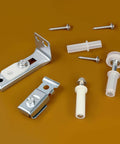 2 Pack Bifold Door Hardware Repair Kit For Folding Closet Doors With Pivots, Guide Wheels, Brackets And Screws components view