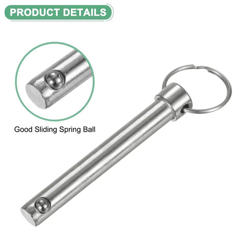 Six Pack Quick Release Pins Three Eighths Inch Diameter Two Point Five Six Inch Usage Length Carbon Steel Hardware Pins with spring ball