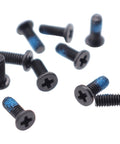 Premium 10 Pack M2.5 X 6.0mm Phillips Flat Head Replacement Screws for Dell Hp Asus Lenovo Acer laptops, black screws with blue threads.