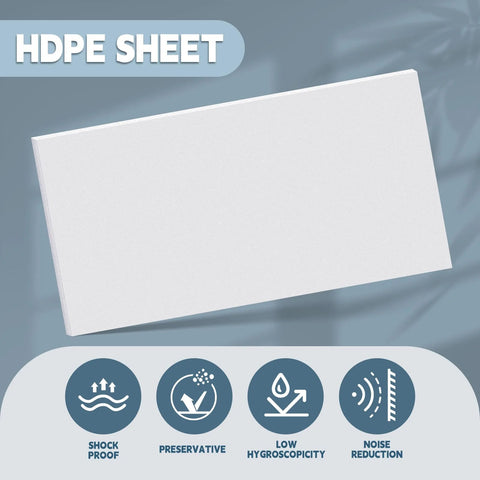 Sasylvia HDPE sheet, white 1/2 in thick, 24 x 48 in, for CNC, machining, DIY