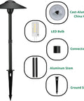 Low Voltage 12V 3W Landscape Path Lights Warm White Waterproof Outdoor Replaceable G4 LED Bulb Black 2 Pack components