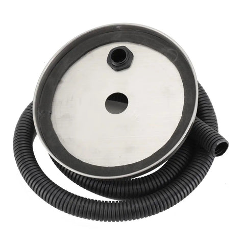 8 Liter Fluidized Powder Hopper Tank For Coating Machines And Hvlp Sprayers Stainless Steel Small Paint Bucket 201 Grade with black hose attachment.
