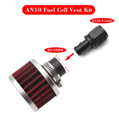 18mm Fuel Cell Breather Vent With 10AN Female Fitting And Air Filter Rebuild Kit For Off Road And Modified Rigs Universal Vent