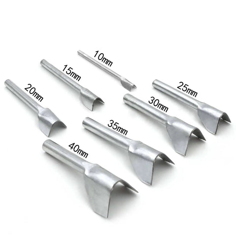 Leather Craft 7 Piece V Shape End Punch Cutter Set For Belts Wallets And Bags 10mm 15mm 20mm 25mm 30mm 35mm 40mm Sizes Durable Iron Tools