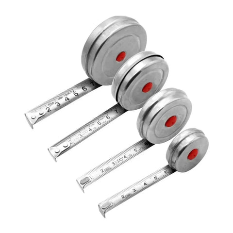 Top Shelf Stainless Steel Tape Measure For Woodworking And Diy Jobs With Dead On One Millimeter Accuracy, four sizes displayed.